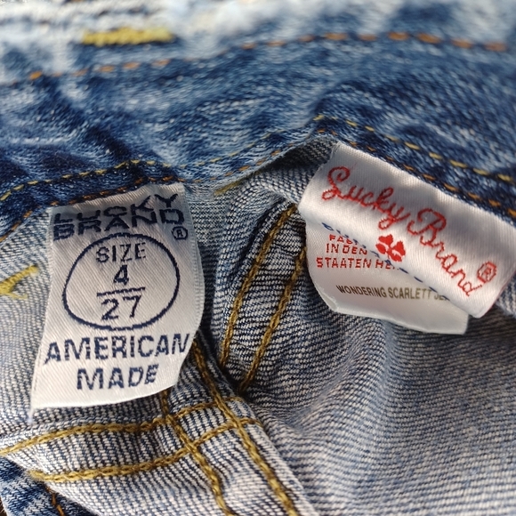 Lucky Brand Dungarees Wondering Scarlett Calassic Blue Denim Jeans - Picture 13 of 14